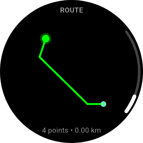 NutriMotion watch route map screen.